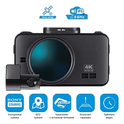 iBOX RoadScan 4K GPS + Внутрисалонная камера